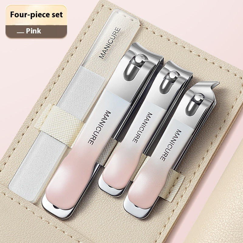 Fashion Nail Clipper 4-Piece Set – Portable Carbon Steel Clippers in Stylish Colors