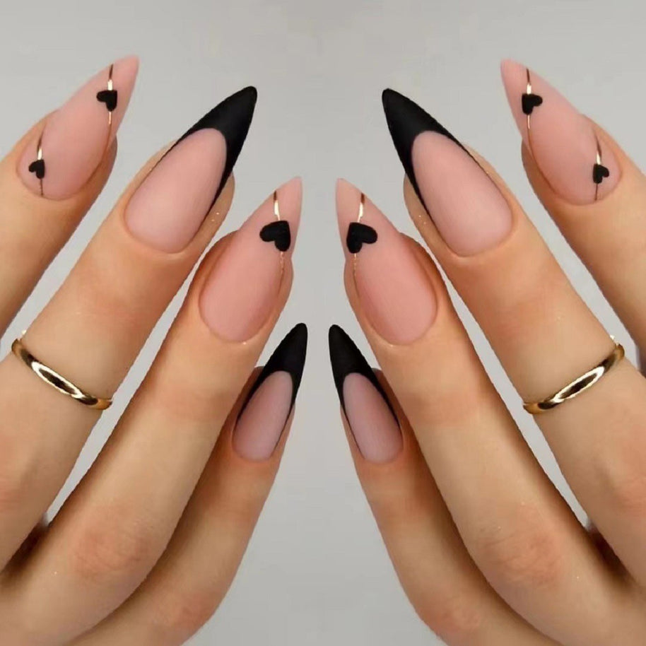Almond French Nails - Frosted European & American Style