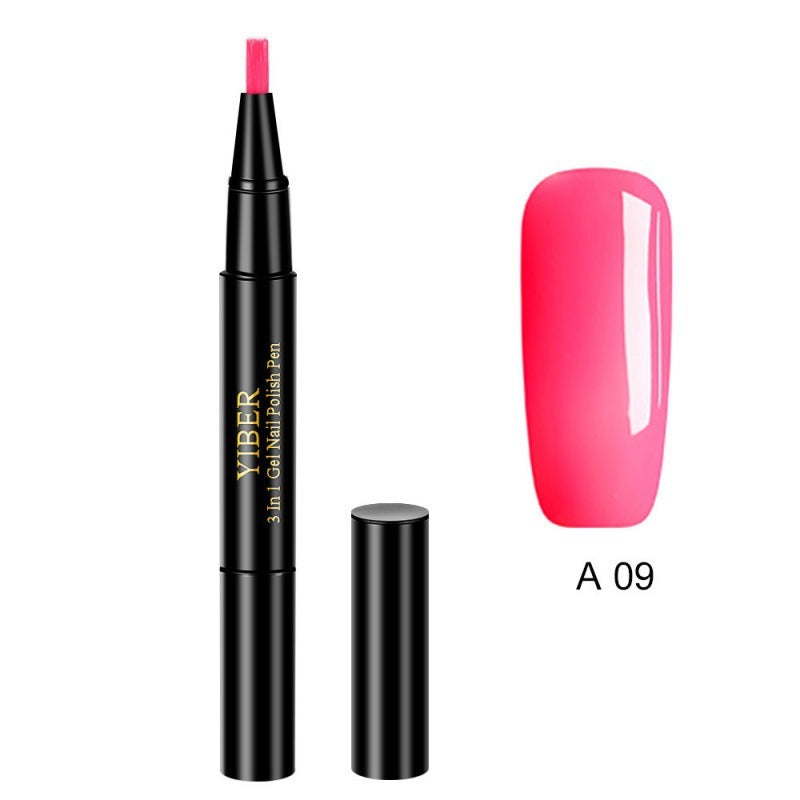 Multicolor Nail Art Pens - 5pc 3-in-1 Polish & Glue Set