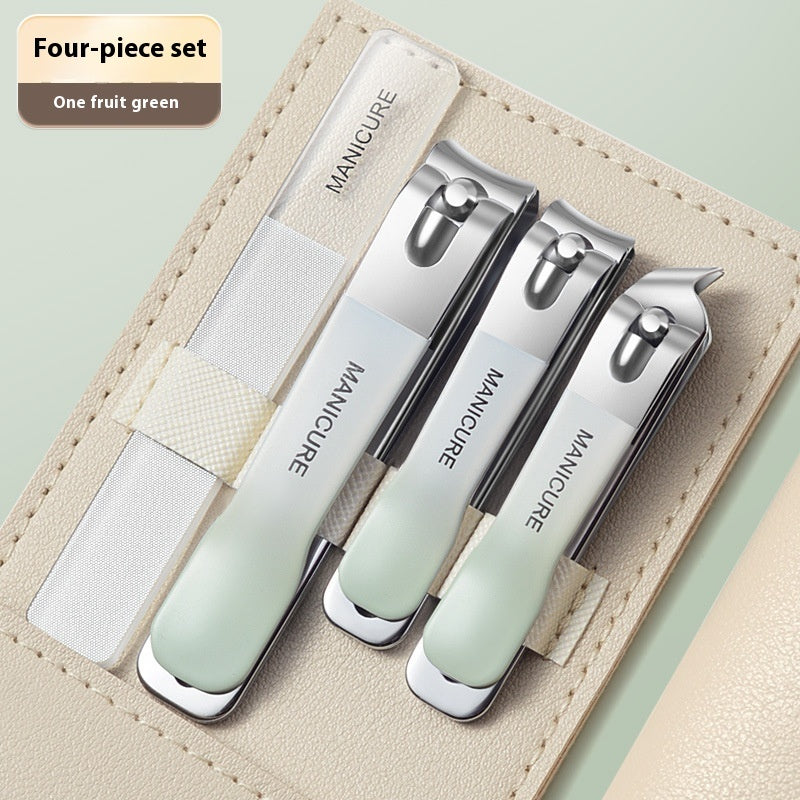 Fashion Nail Clipper 4-Piece Set – Portable Carbon Steel Clippers in Stylish Colors